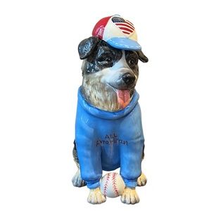 Blue Sky Clayworks PATRIOTIC 4TH OF JULY "ALL AMERICAN DOG" Baseball  NWT